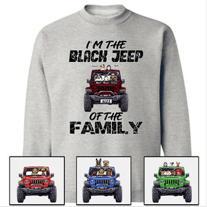 Custom Jeep Shirts, I'm The Black Jeep Of The Family Jeep Dog Jeep Cat Apparel CTM00 Custom - Printyourwear