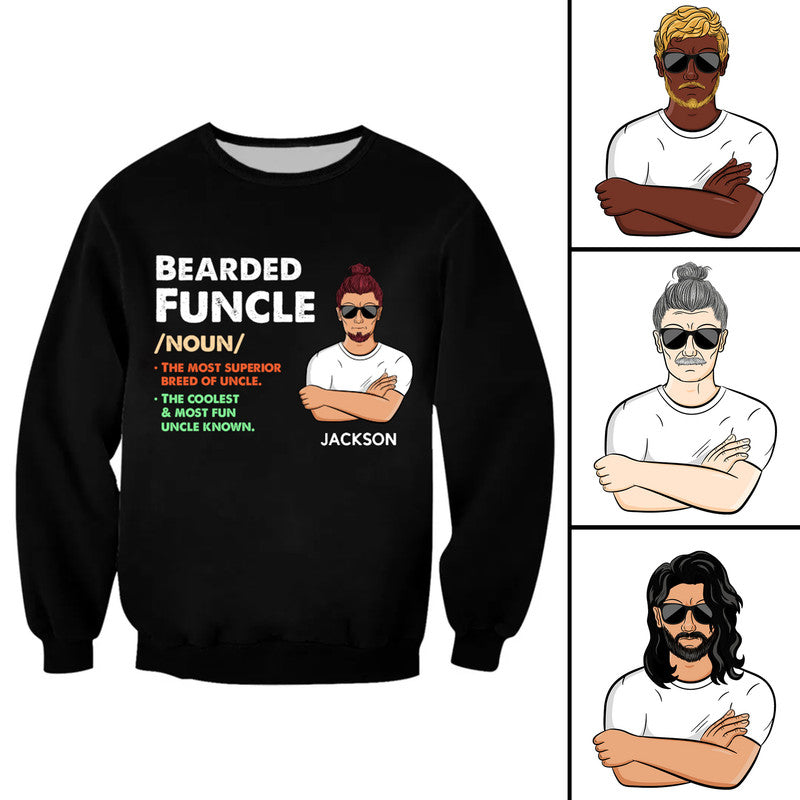 Personalized World Beard Day Bearded Funcle Gift For Him Sweatshirt CTM Adult Custom - Printyourwear