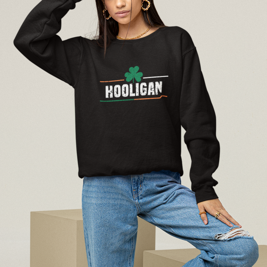 Funny St. Patricks Day Matching Sweatshirt Hooligan Irish Shamrock TS02 Printyourwear