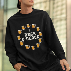 Funny Drinking Sweatshirt Beer O'Clock Time For Drinker TS09 Printyourwear