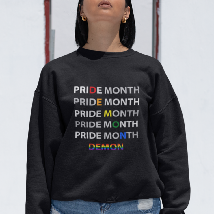 Pride Month Demon Sweatshirt LGBT History Month LGBTQ Support TS02 Printyourwear