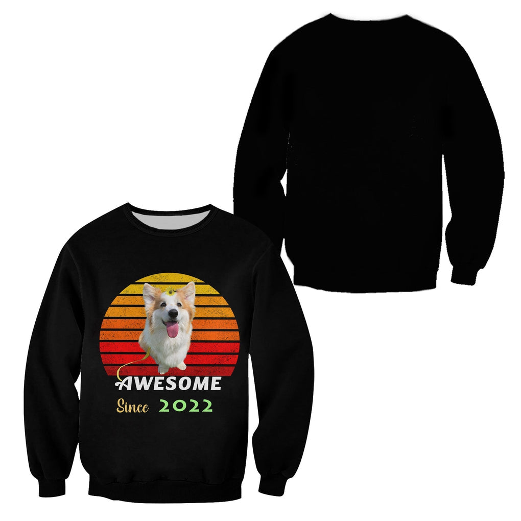 Personalized Photo Awesome Since Sweatshirt Retro Vintage Background CTM Adult Custom - Printyourwear