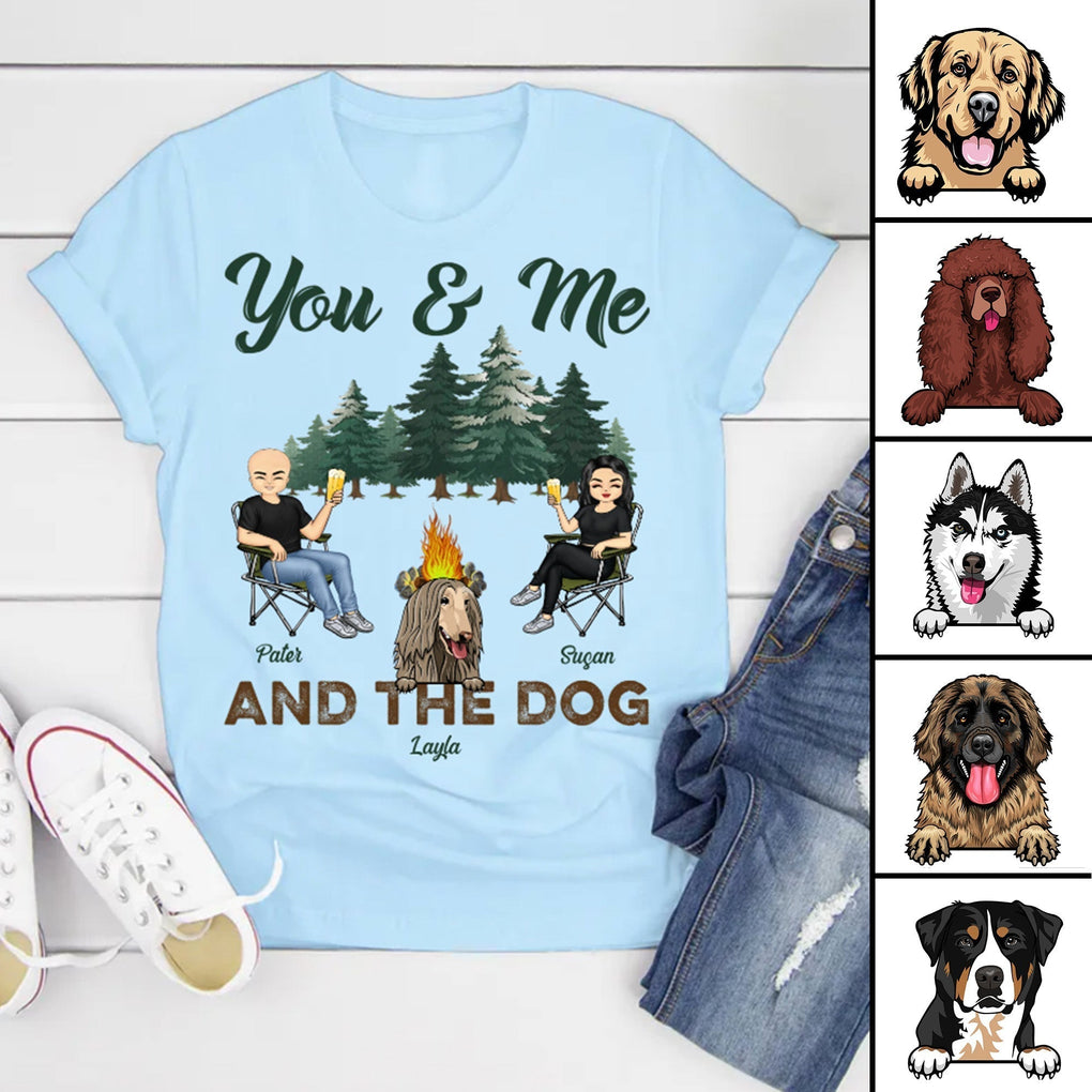 Personalized Camping You, Me and The Dog T Shirt Matching Couple Husband and Wife Bright Color CTM Youth Custom - Printyourwear