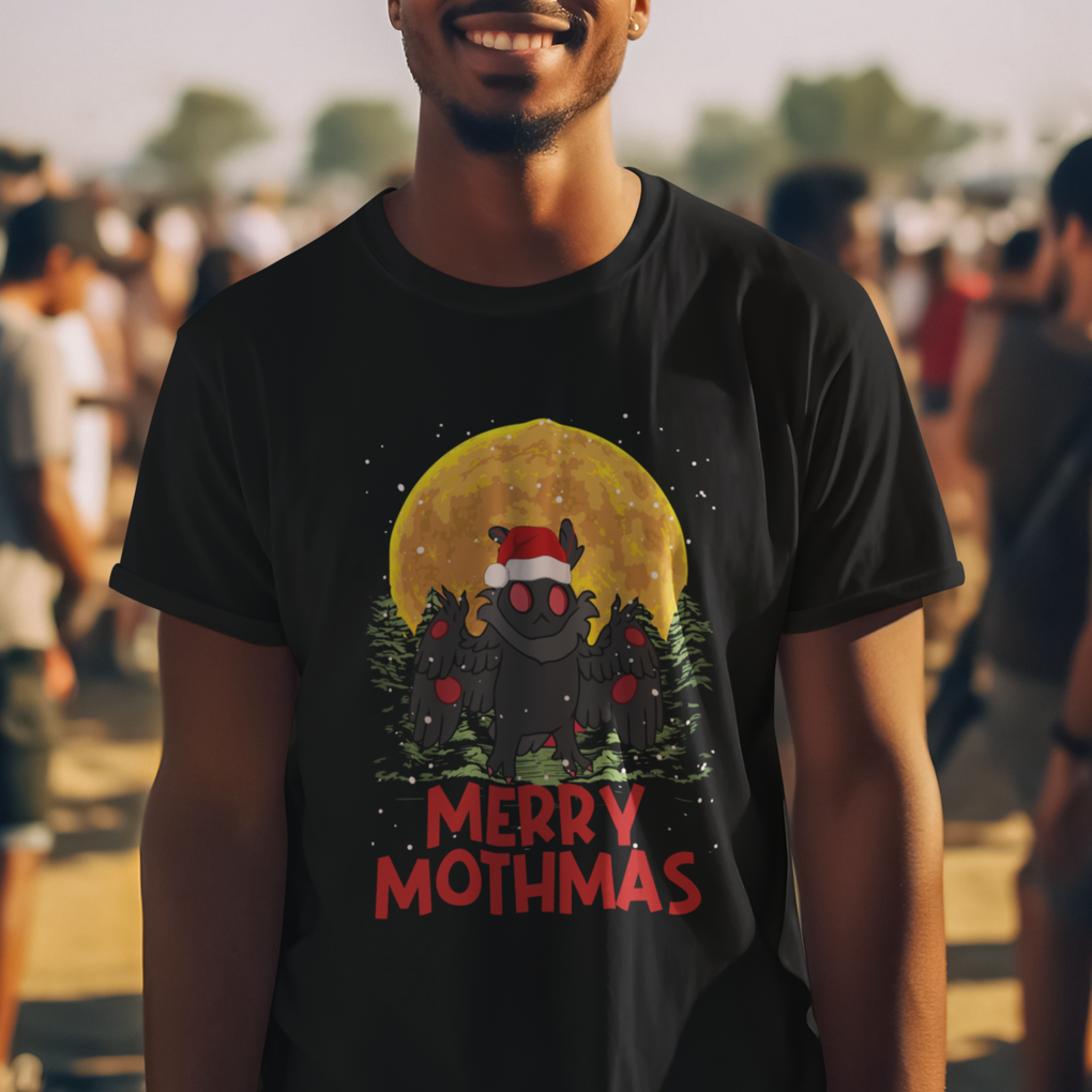 Mothman Christmas T Shirt Funny Merry Mothmas Cryptid Xmas Santa TS02 Printyourwear