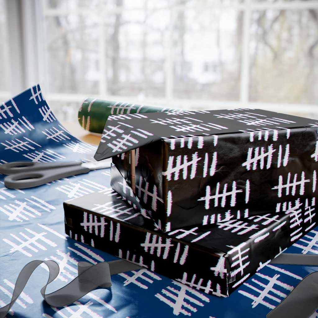 Tally Marks Six Seven Meme Wrapping Paper Roll Glitch Optical Illusion TS12 Black Print Your Wear