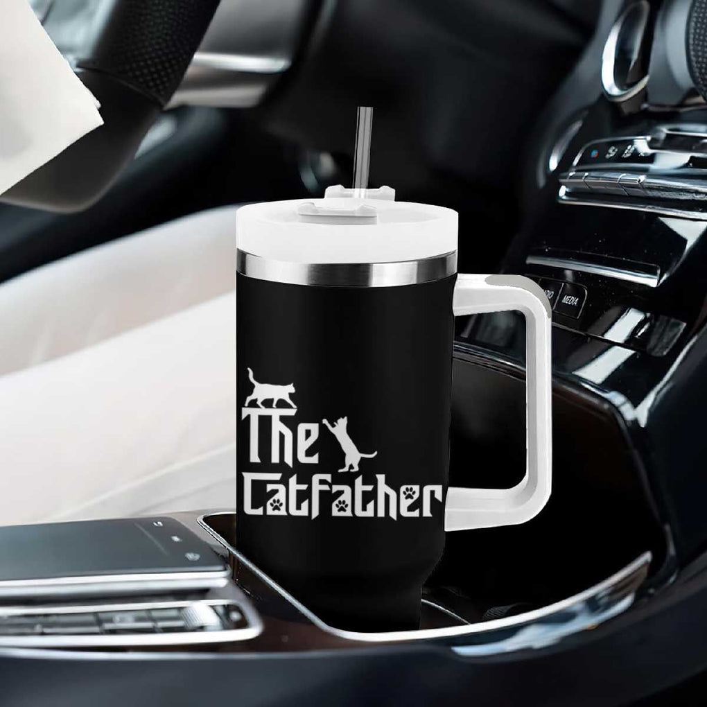 Funny Cat Dad Tumbler With Handle The Catfather TB02 Print Your Wear