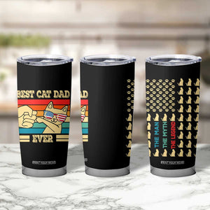 Best Cat Dad Ever Tumbler Cup The Man The Myth The Legend American Paw Flag TB02 Print Your Wear