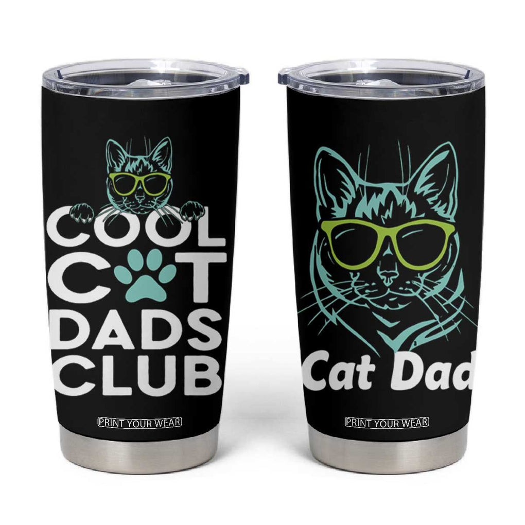 Funny Cat Dad Tumbler Cup Cool Cat Dads Club TB02 Black Print Your Wear