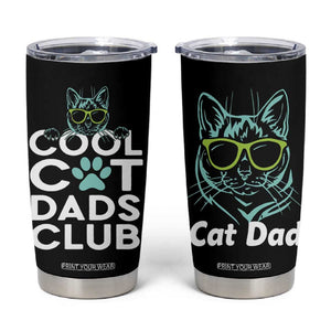 Funny Cat Dad Tumbler Cup Cool Cat Dads Club TB02 Black Print Your Wear