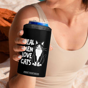 Funny Cat Dad 4 in 1 Can Cooler Tumbler Real Men Love Cats Retro Vintage TB02 Print Your Wear