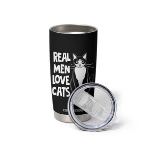 Funny Cat Dad Tumbler Cup Real Men Love Cats Retro Vintage TB02 Print Your Wear