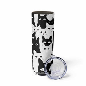 Funny Black Cat Skinny Tumbler It's Fine I'm Fine Everything Is Fine Burnt Cat Meme TB02 Print Your Wear