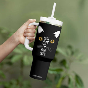 Funny Cat Dad Tumbler With Handle Best Cat Dad Ever Nutrition Fact TB02 Print Your Wear