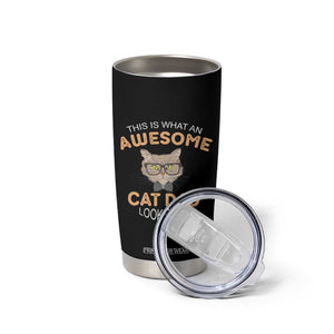 Awesome Cats Dad Tumbler Cup Funny Best Cat Dad In The Hole World TB02 Print Your Wear