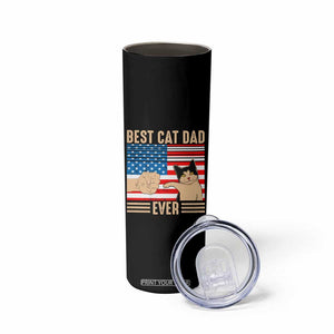 Funny Cat Dad Skinny Tumbler Best Cat Dad Ever Definition American Flag Fist Bump TB02 Print Your Wear