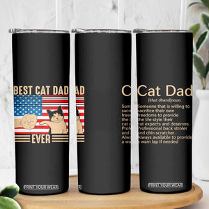 Funny Cat Dad Skinny Tumbler Best Cat Dad Ever Definition American Flag Fist Bump TB02 Print Your Wear