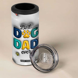 Personalized Dog Dad 3D Inflated Effect Printed 4 in 1 Can Cooler Tumbler Custom Dogs Name Best Dog Dad Ever Fist Bump TB02 Print Your Wear