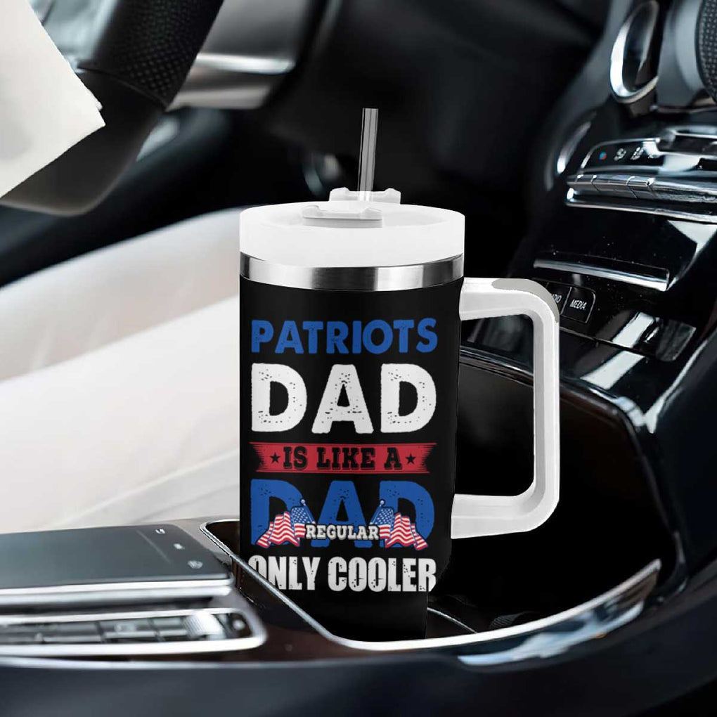 Patriots Dad Tumbler With Handle Like A Regular Dad Only Cooler Patriotic Papa US Flag TB02 Print Your Wear