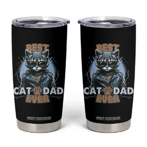 Cool Cat Dad Tumbler Cup Best Cat Dad Ever Father's Day TB02 Black Print Your Wear