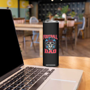 Football Dad Skinny Tumbler Skull With Helmet Rugby Father's Day TB02 Print Your Wear