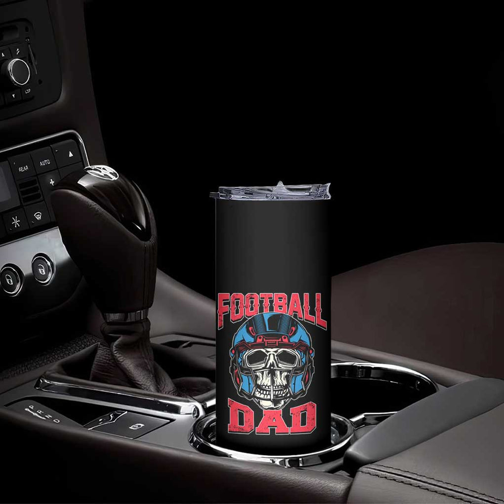 Football Dad Skinny Tumbler Skull With Helmet Rugby Father's Day TB02 Print Your Wear