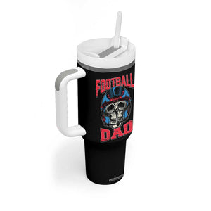 Football Dad Tumbler With Handle Skull With Helmet Rugby Father's Day TB02 Print Your Wear