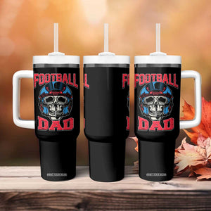 Football Dad Tumbler With Handle Skull With Helmet Rugby Father's Day TB02 Print Your Wear