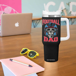 Football Dad Tumbler With Handle Skull With Helmet Rugby Father's Day TB02 Print Your Wear