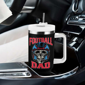 Football Dad Tumbler With Handle Skull With Helmet Rugby Father's Day TB02 Print Your Wear