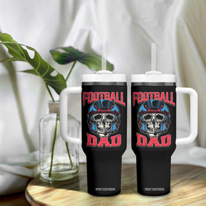 Football Dad Tumbler With Handle Skull With Helmet Rugby Father's Day TB02 Print Your Wear