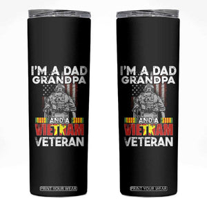 Vietnam Veteran Skinny Tumbler I'm A Dad Grandpa Patriotic Father TB02 Black Print Your Wear