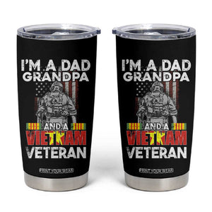 Vietnam Veteran Tumbler Cup I'm A Dad Grandpa Patriotic Father TB02 Black Print Your Wear