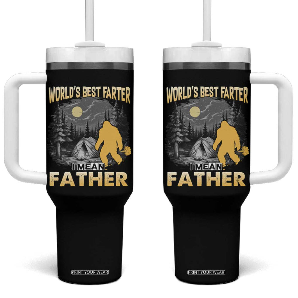 Funny Bigfoot Dad Tumbler With Handle World's Best Farter I Mean Father TB02 One Size: 40 oz Black Print Your Wear