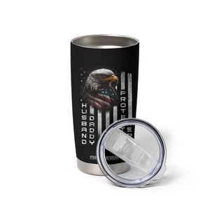 Veteran Dad American Eagle Tumbler Cup Husband Daddy Protector Hero Us Flag TB02 Print Your Wear