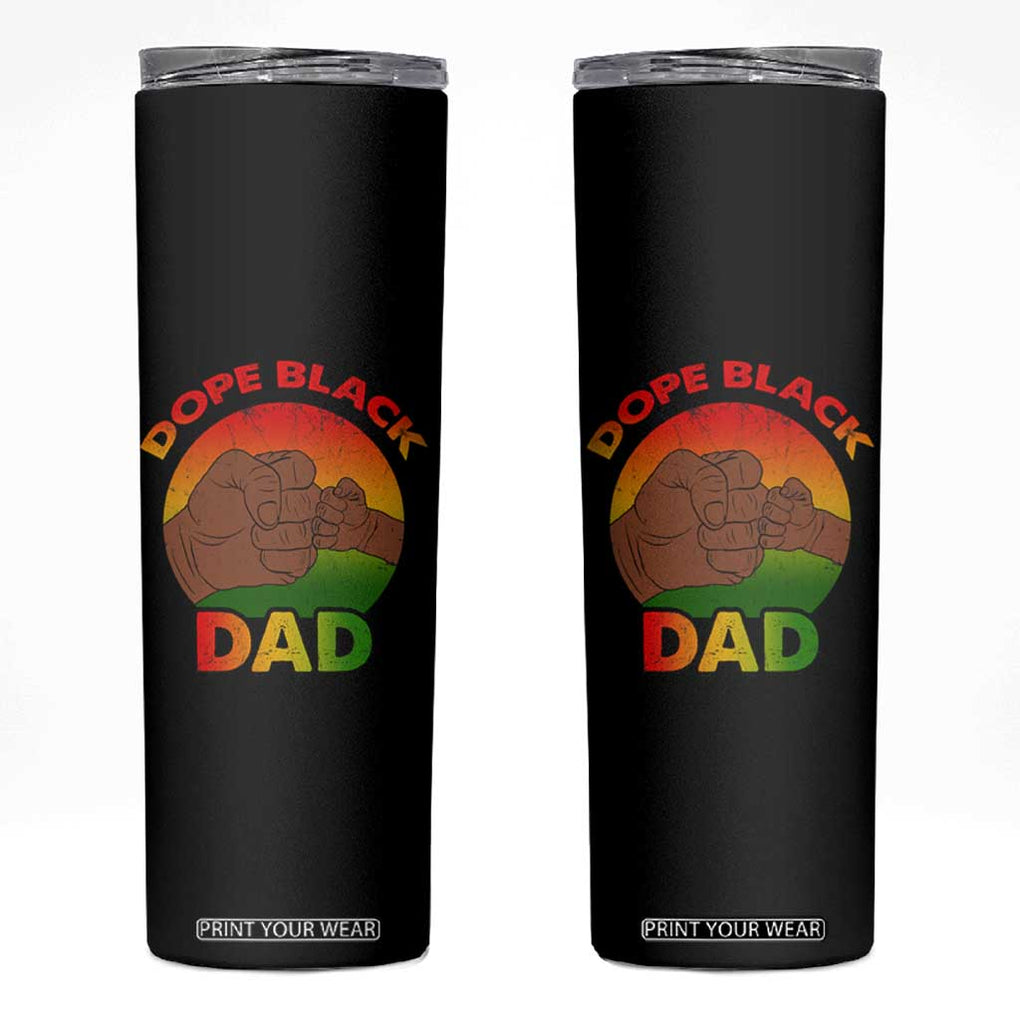 Dope Black Dad Skinny Tumbler Proud Afro Melanin Men Vintage Father's Day TB02 Black Print Your Wear