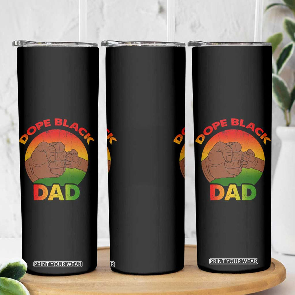 Dope Black Dad Skinny Tumbler Proud Afro Melanin Men Vintage Father's Day TB02 Print Your Wear