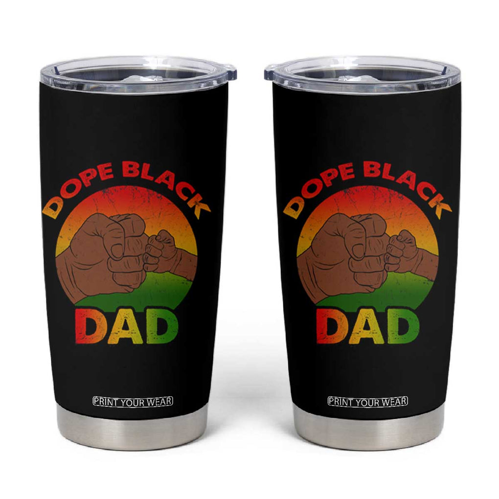 Dope Black Dad Tumbler Cup Proud Afro Melanin Men Vintage Father's Day TB02 Black Print Your Wear