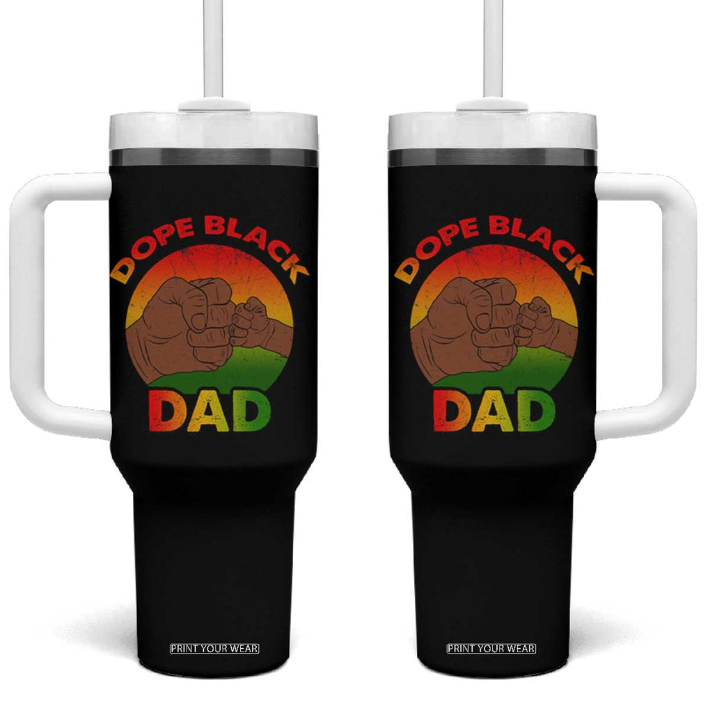 Dope Black Dad Tumbler With Handle Proud Afro Melanin Men Vintage Father's Day TB02 One Size: 40 oz Black Print Your Wear