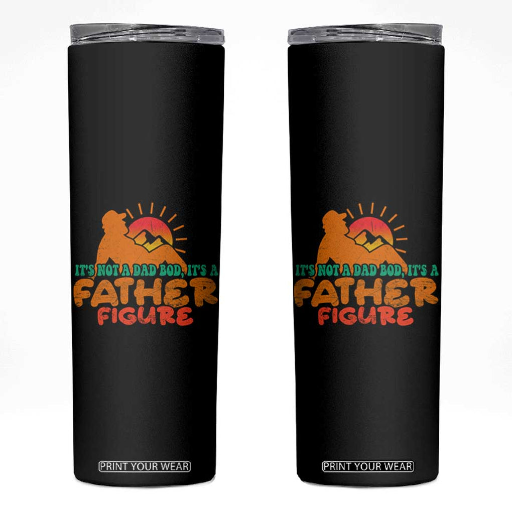 Funny Dad Skinny Tumbler It's Not A Dad Bod It's A Father Figure Retro TB02 Black Print Your Wear