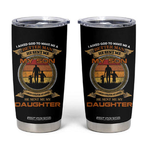 Dad Of Two Tumbler Cup I Asked God He Sent Me My Son And My Daughter TB02 Black Print Your Wear