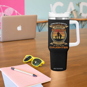 Dad Of Two Tumbler With Handle I Asked God He Sent Me My Son And My Daughter TB02 Print Your Wear