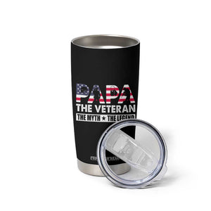 Patriotic Dad Tumbler Cup Papa The Veteran The Myth The Legend American Flag Dog Tags TB02 Print Your Wear