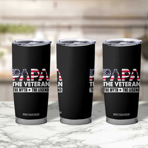 Patriotic Dad Tumbler Cup Papa The Veteran The Myth The Legend American Flag Dog Tags TB02 Print Your Wear