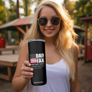 Funny Dad Tax Definition Skinny Tumbler Vintage American Flag Father's Day TB02 Print Your Wear