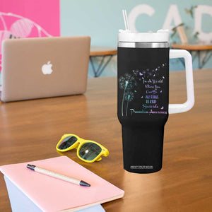 Suicide Prevention Awareness Tumbler With Handle Teal Purple Gradient Dandelions In A World Be Kind TB02 Print Your Wear