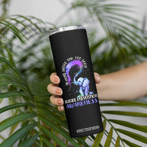 Suicide Prevention Awareness Skinny Tumbler Teal Purple Elephant No Story Should End Too Soon TB02 Print Your Wear