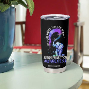 Suicide Prevention Awareness Tumbler Cup Teal Purple Elephant No Story Should End Too Soon TB02 Print Your Wear