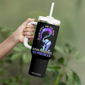 Suicide Prevention Awareness Tumbler With Handle Teal Purple Elephant No Story Should End Too Soon TB02 Print Your Wear