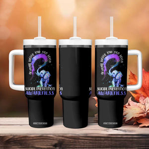 Suicide Prevention Awareness Tumbler With Handle Teal Purple Elephant No Story Should End Too Soon TB02 Print Your Wear