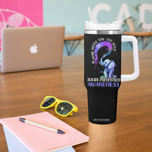 Suicide Prevention Awareness Tumbler With Handle Teal Purple Elephant No Story Should End Too Soon TB02 Print Your Wear